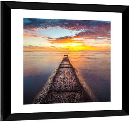 Stone Pier to Glowing Horizon Wall Art