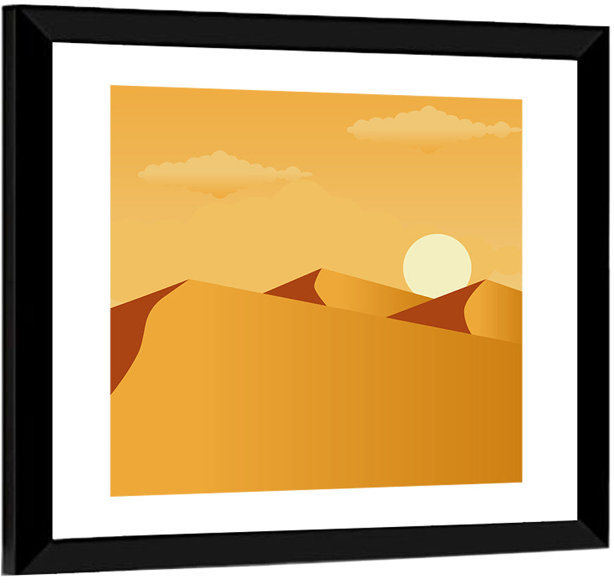 Sunset Over Sand Dunes Wall Art