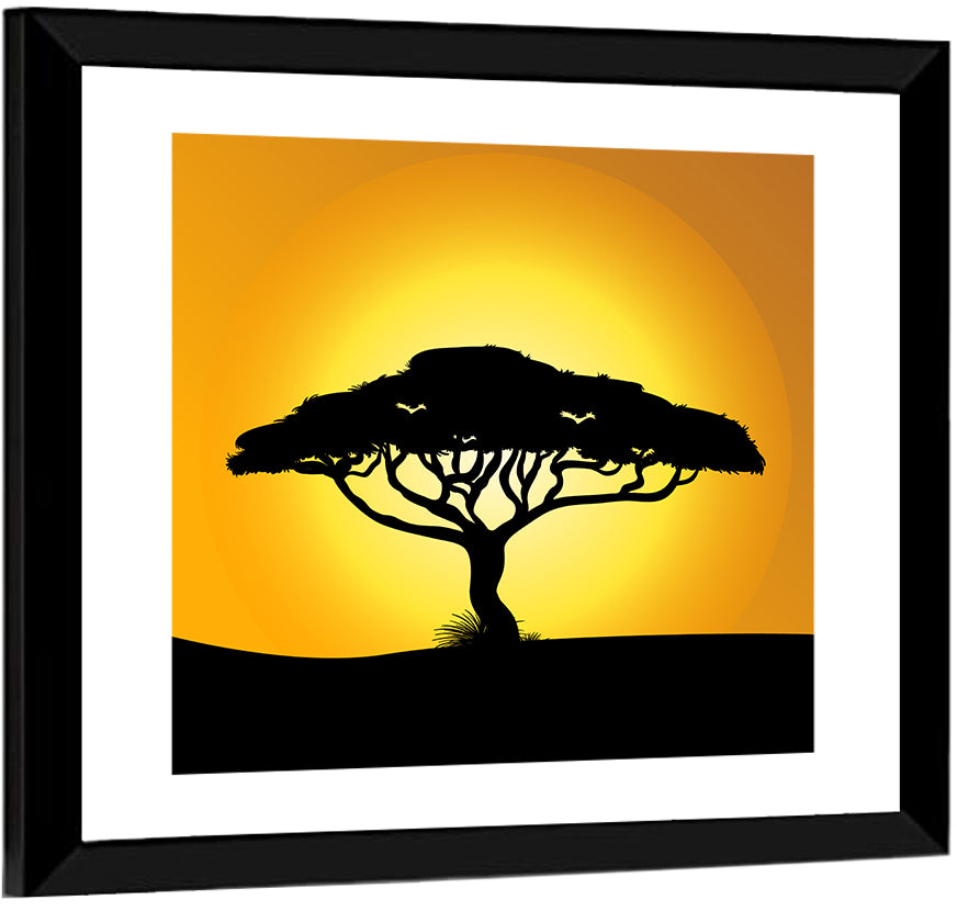 Tree at Sunset Wall Art