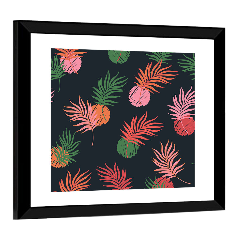 Palm Leaves with Scribbled Circles Wall Art