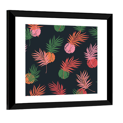 Palm Leaves with Scribbled Circles Wall Art