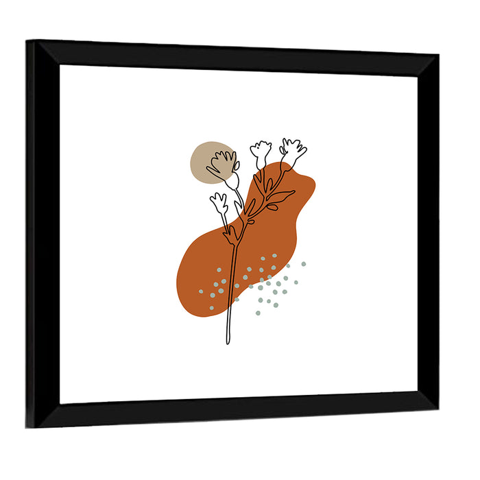 Terracotta Meadow Foliage Wall Art as a framed print
