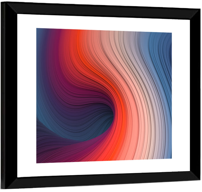 Gradient Wave Vortex Wall Art as a framed print