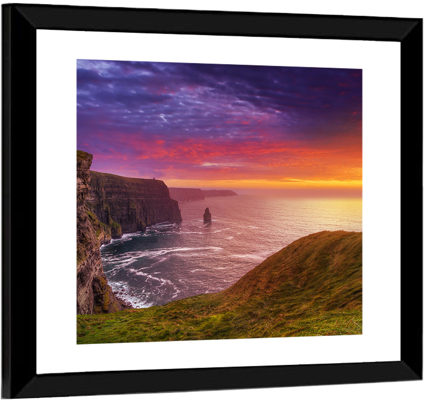 Cliffs of Moher Sea Stack at Sunset Wall Art