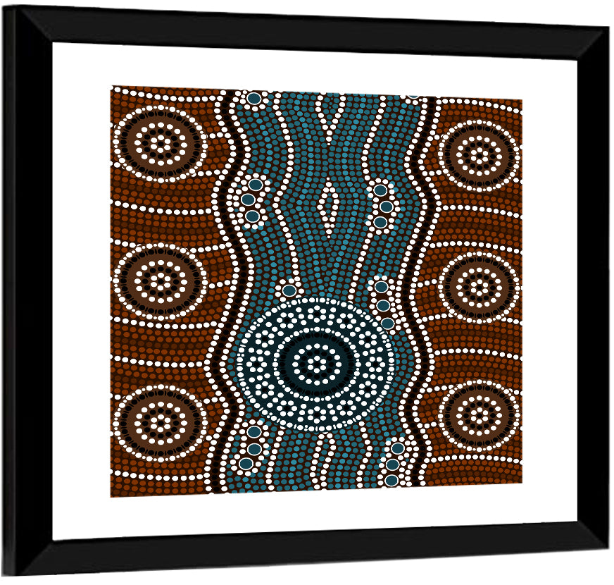 Concentric River Dot Painting Wall Art