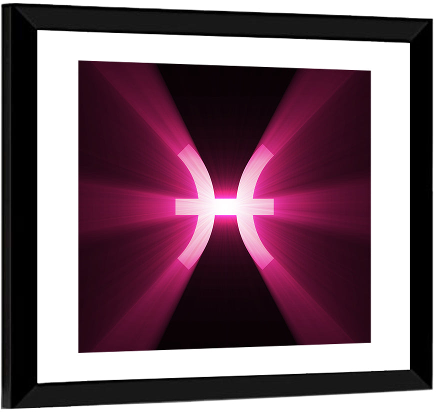 Magenta Pisces Symbol Wall Art