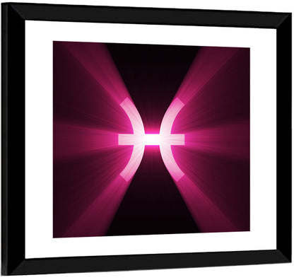 Magenta Pisces Symbol Wall Art