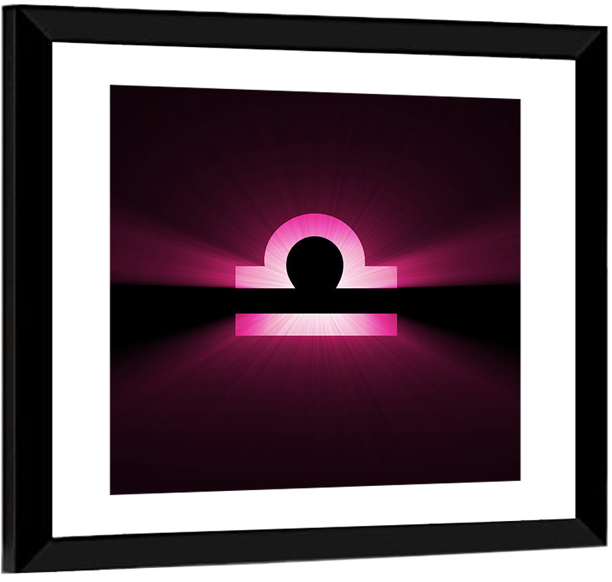 Libra Symbol Neon Glow Wall Art