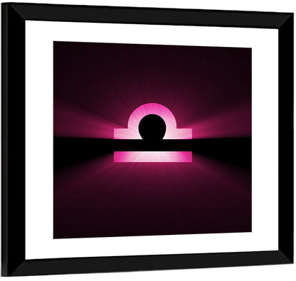 Libra Symbol Neon Glow Wall Art