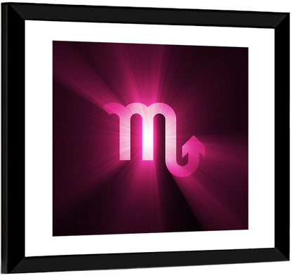 Scorpio Glyph with Magenta Burst Wall Art
