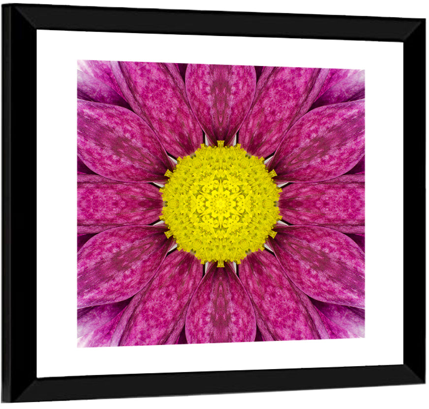 Kaleidoscopic Daisy Mandala Close Up Wall Art