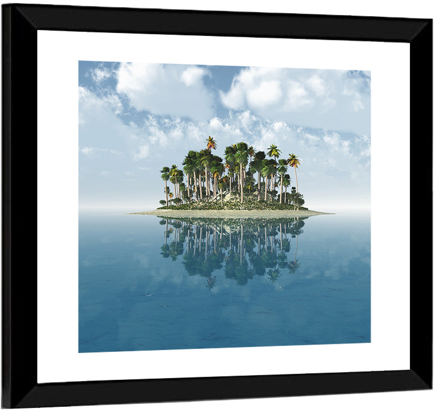 Tropical Island Mirror Reflection Wall Art