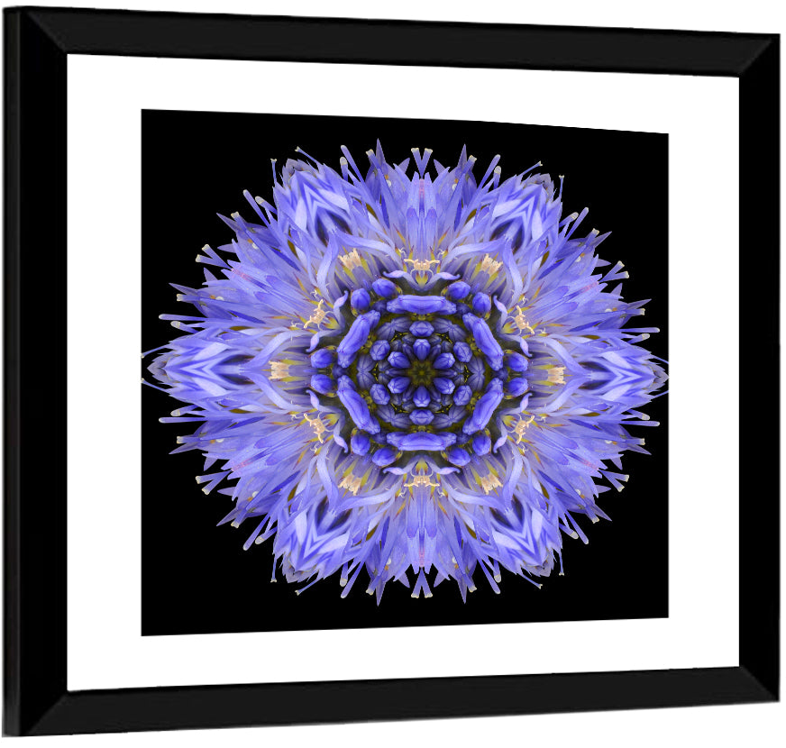 Cornflower Mandala Kaleidoscope Wall Art