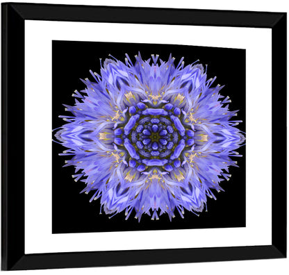 Cornflower Mandala Kaleidoscope Wall Art