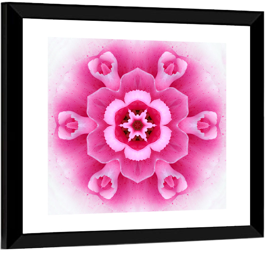 Pink Carnation Kaleidoscope Mandala Wall Art