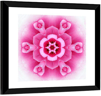Pink Carnation Kaleidoscope Mandala Wall Art