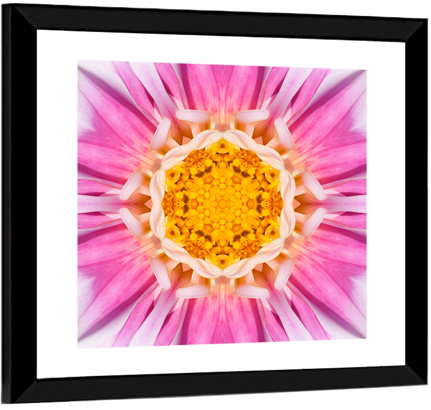 Kaleidoscopic Dahlia Mandala Bloom Wall Art