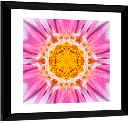 Kaleidoscopic Dahlia Mandala Bloom Wall Art