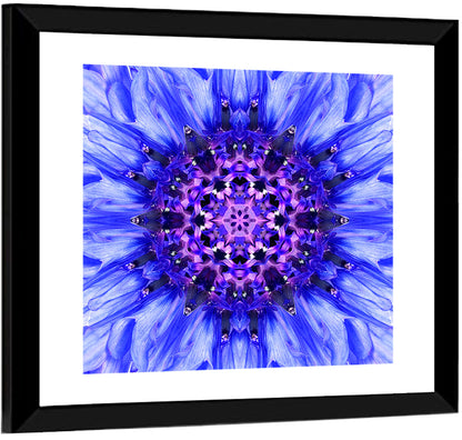 Kaleidoscopic Cornflower Mandala Wall Art