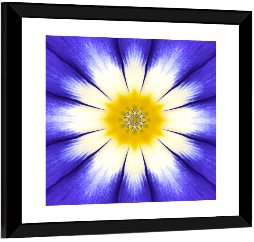Blue Cornflower Mandala Bloom Wall Art