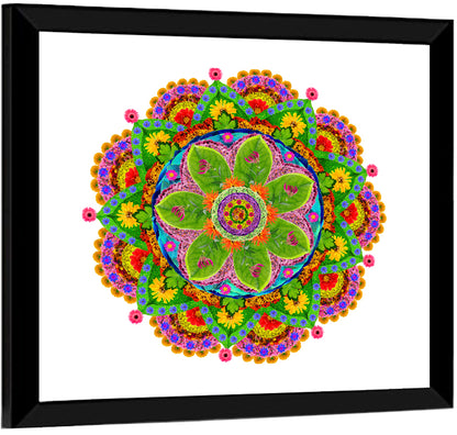 Vibrant Floral Petal Mandala Wall Art