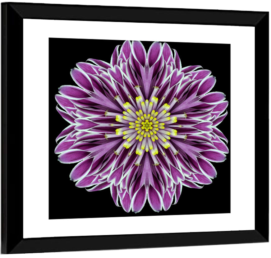 Kaleidoscopic Pink Floral Mandala Wall Art