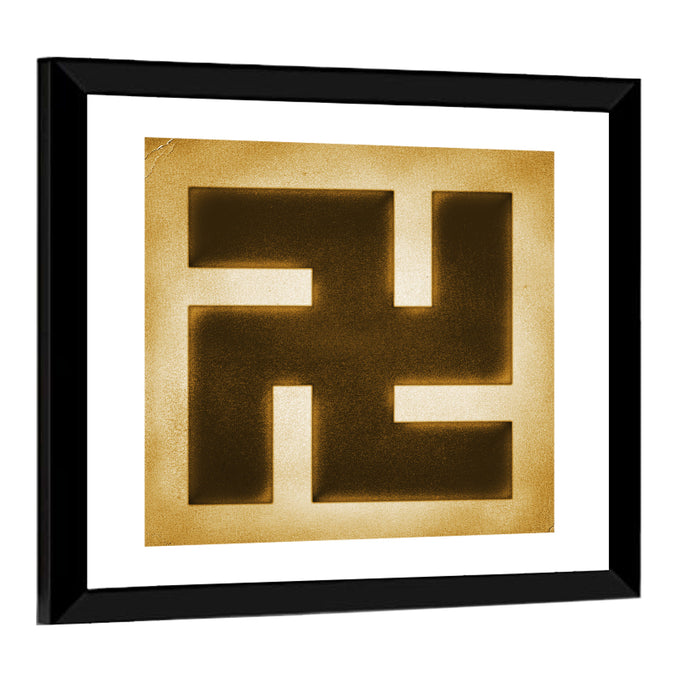 Buddhist Swastika Emblem Wall Art as a framed print