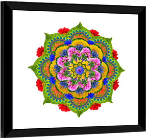 Sacred Lotus Mandala Wall Art