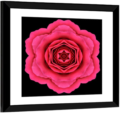 Magenta Rose Mandala Pattern Wall Art