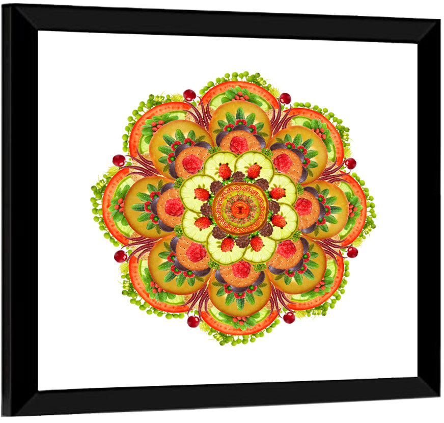 Vegetarian Pizza Mandala Wall Art