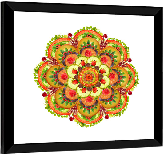 Vegetarian Mandala Pizza Wall Art