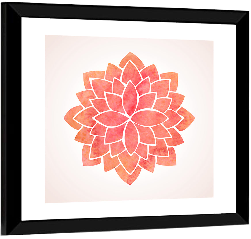 Red Lotus Mandala Wall Art