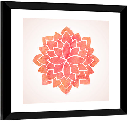 Red Lotus Mandala Wall Art