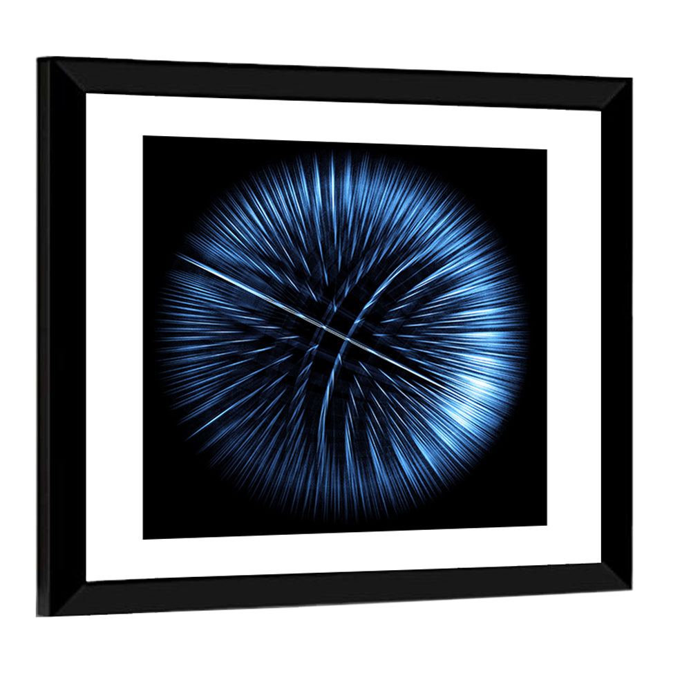Glowing Blue Textured Sphere Wall Art