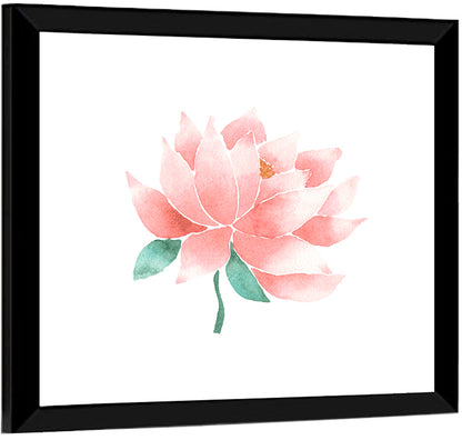 Soft Pink Lotus Watercolor Wall Art