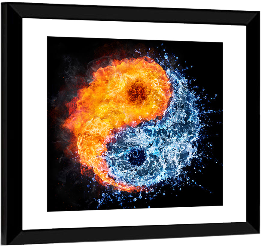 Fire and Water Yin Yang Wall Art