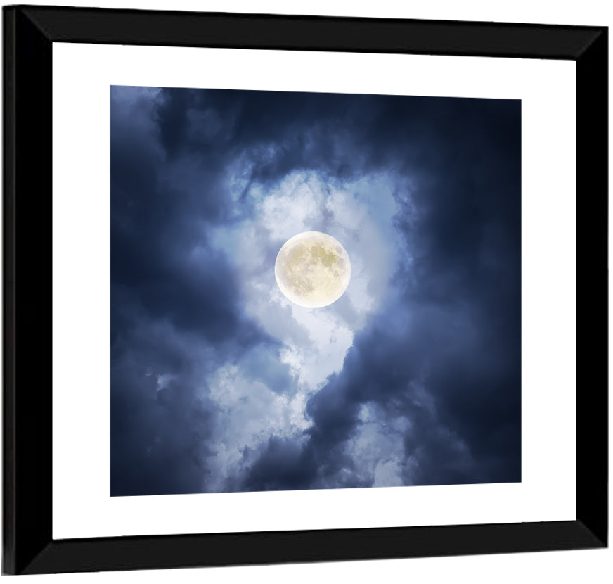 Supermoon Through Storm Clouds Wall Art