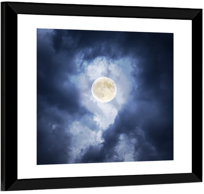 Supermoon Through Storm Clouds Wall Art