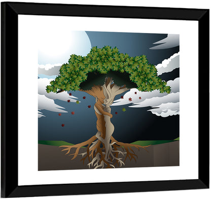 Moonlit Lovers Tree Wall Art