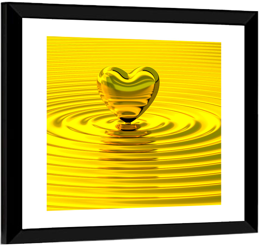 Golden Heart Ripples Wall Art