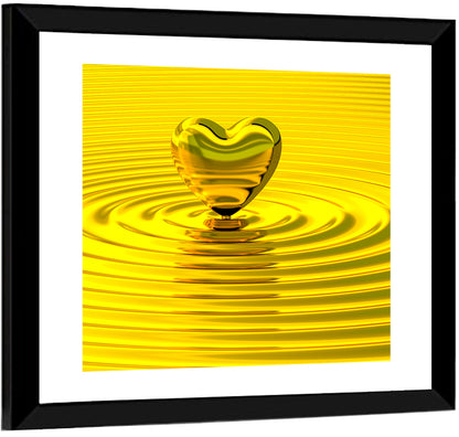 Golden Heart Ripples Wall Art