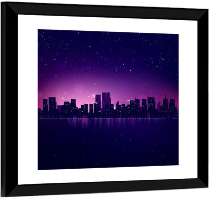 New York Night Skyline Wall Art