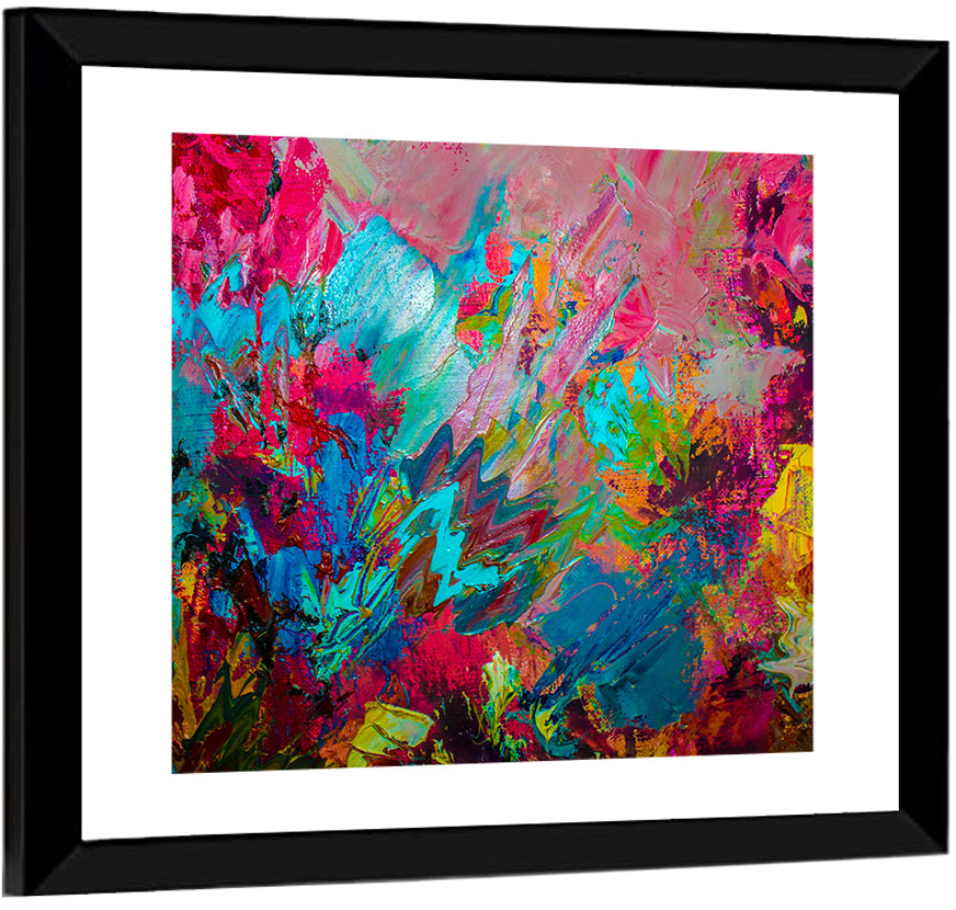 Vibrant Impasto Color Burst Abstract Wall Art