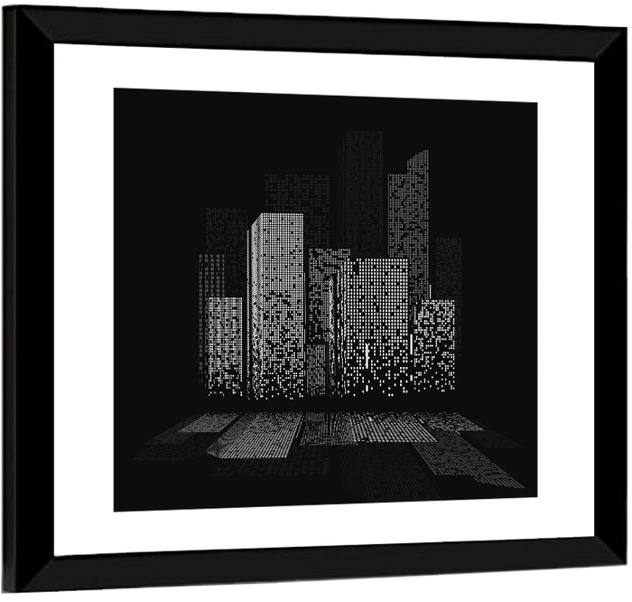 City Lights Abstract Wall Art as a framed print