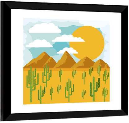 Sunny Desert Landscape Wall Art