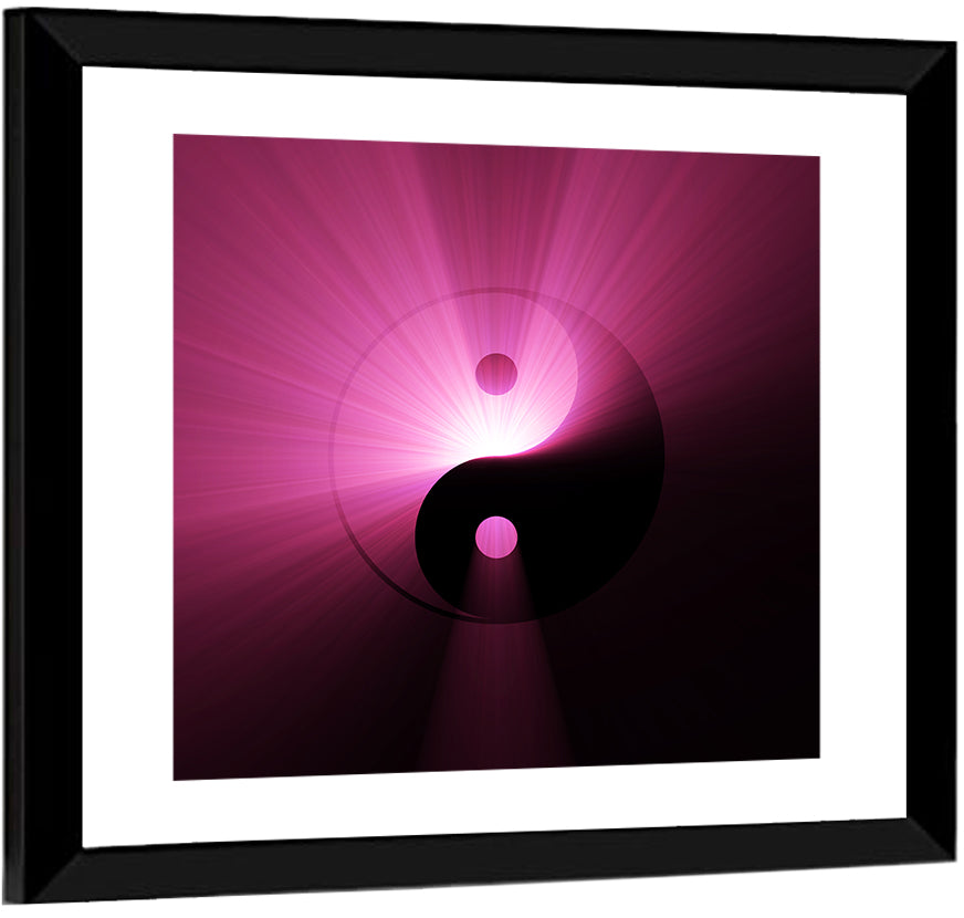 Magenta Yin Yang Symbol Wall Art