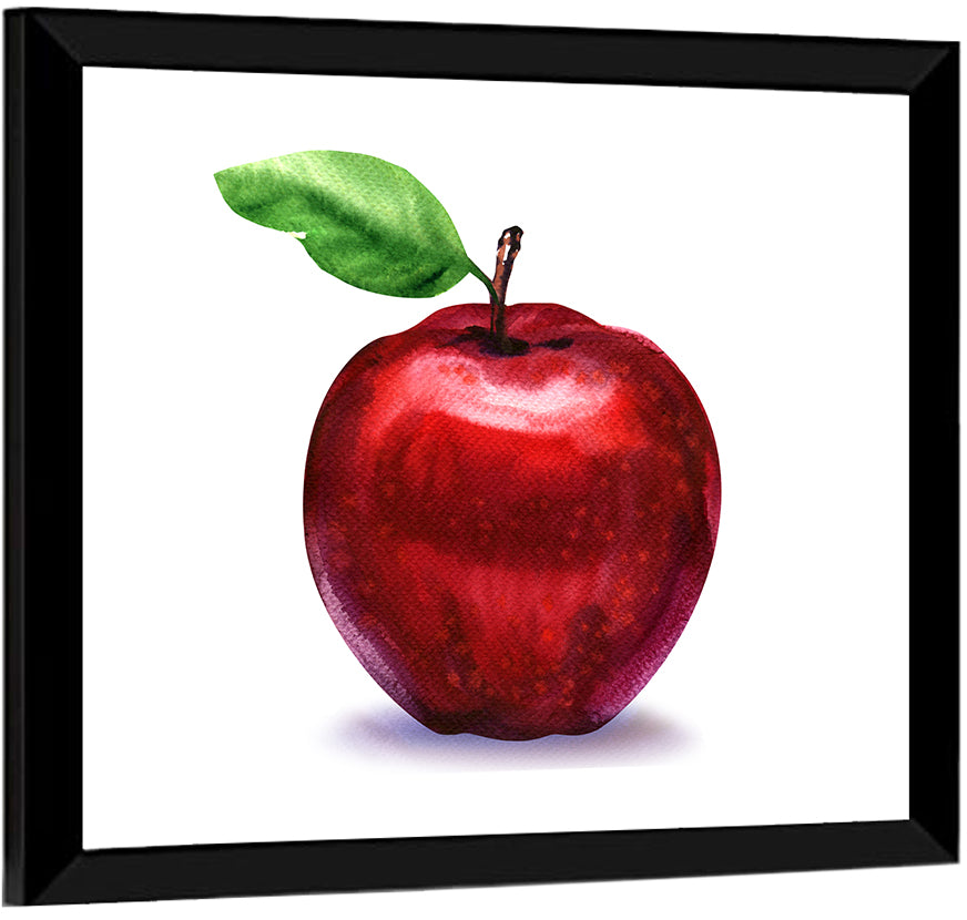 Red Apple Watercolor Wall Art