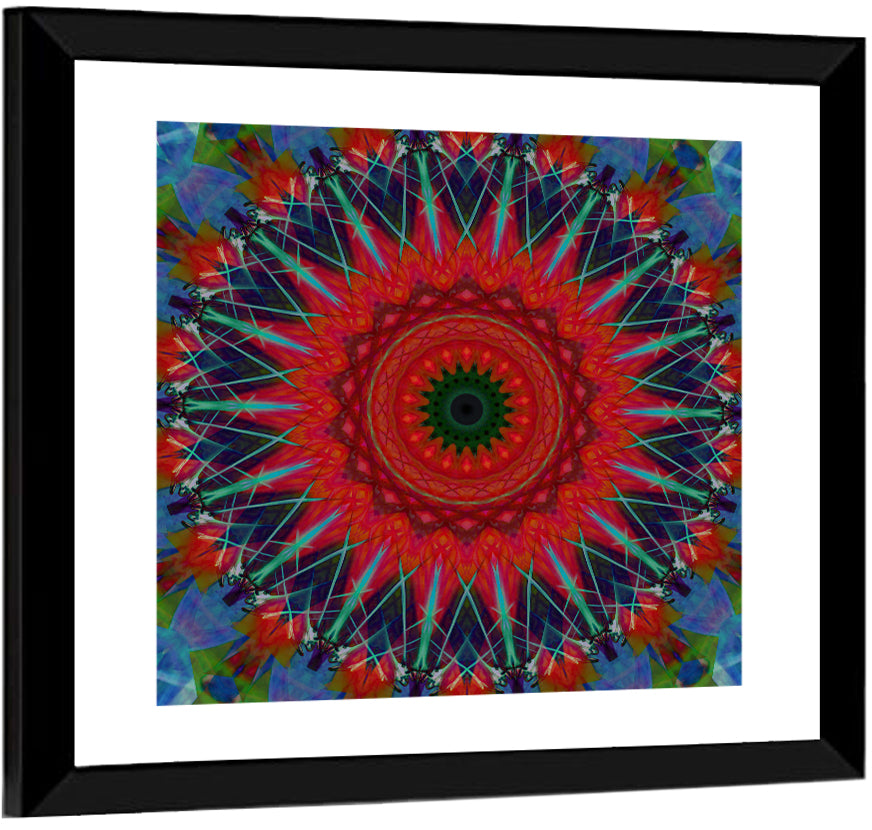 Lotus Blossom Starburst Mandala Wall Art