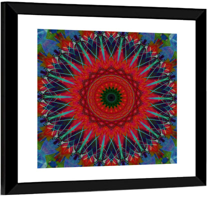 Lotus Blossom Starburst Mandala Wall Art