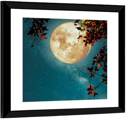 Autumn Moon with Milky Way Wall Art